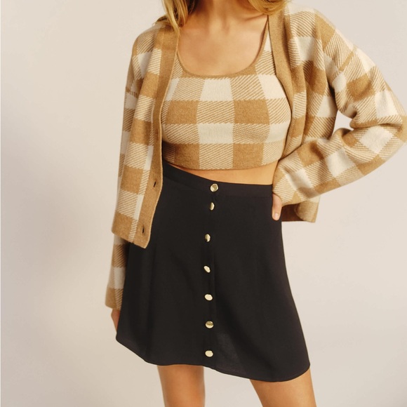 Reformation Vicenete Skirt (Black)